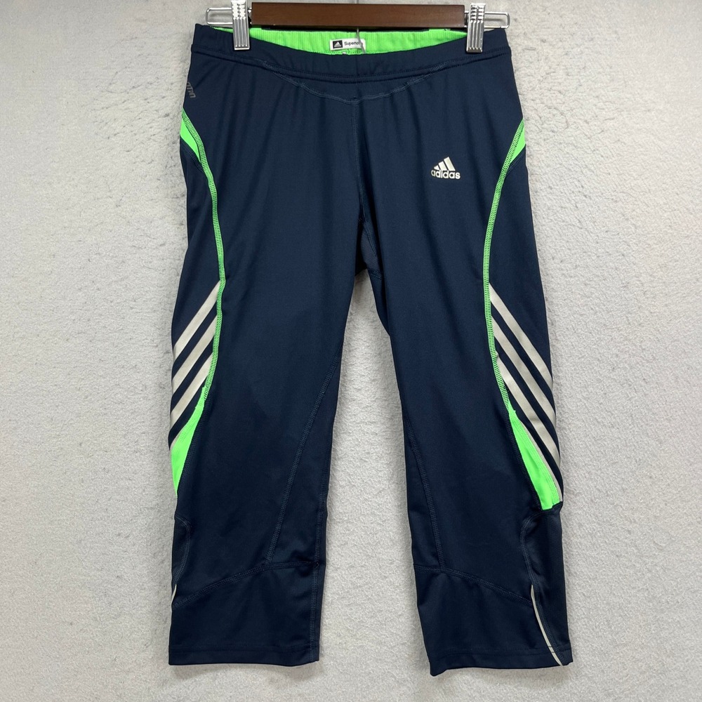 Adidas Supernova Pants Womens S/M Blue Formotion 3 Stripe Running Gym Athletic